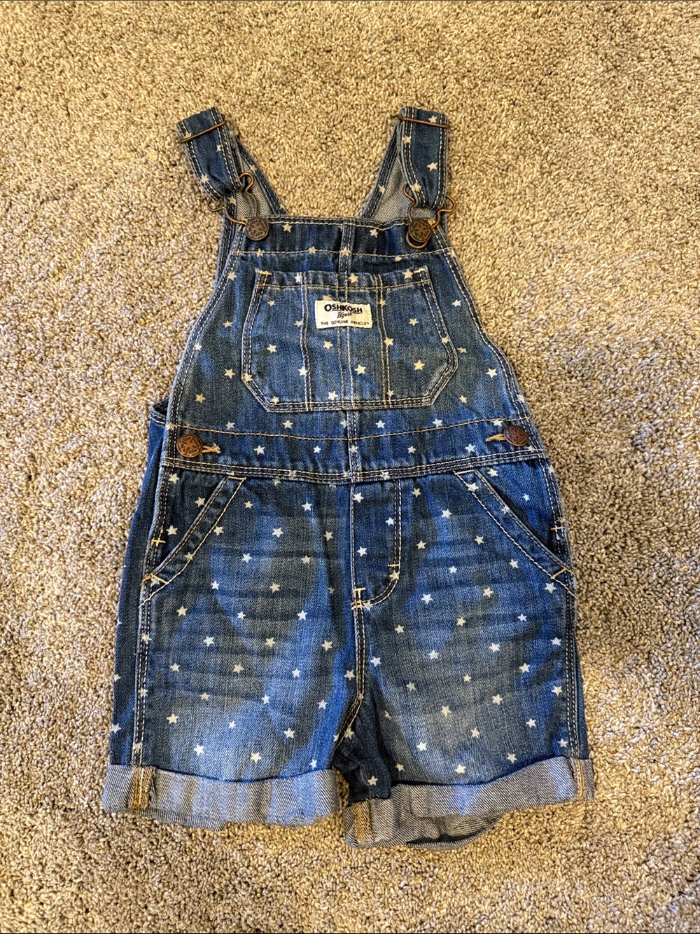 OshKosh B'gosh Toddler Denim Star Shortalls in Blue